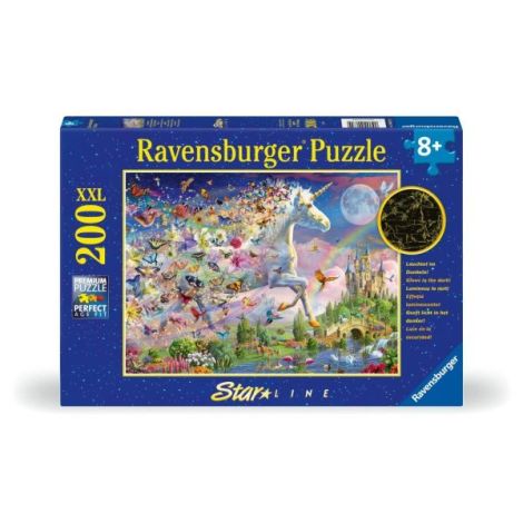 Ravensburger - Puzzle Star Line Unicorn si fluturi care lumineaza in intuneric 200 piese XXL - imagine 5